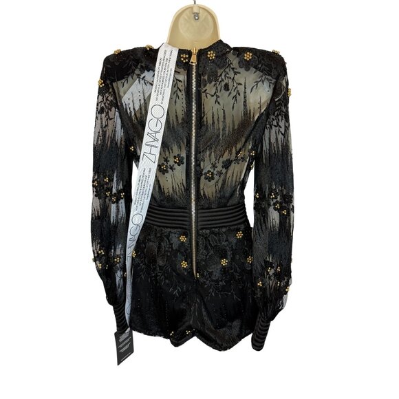 Zhivago An Angel is Love Beaded Black Playsuit Romper NWT - Size 2 - Picture 5 of 12